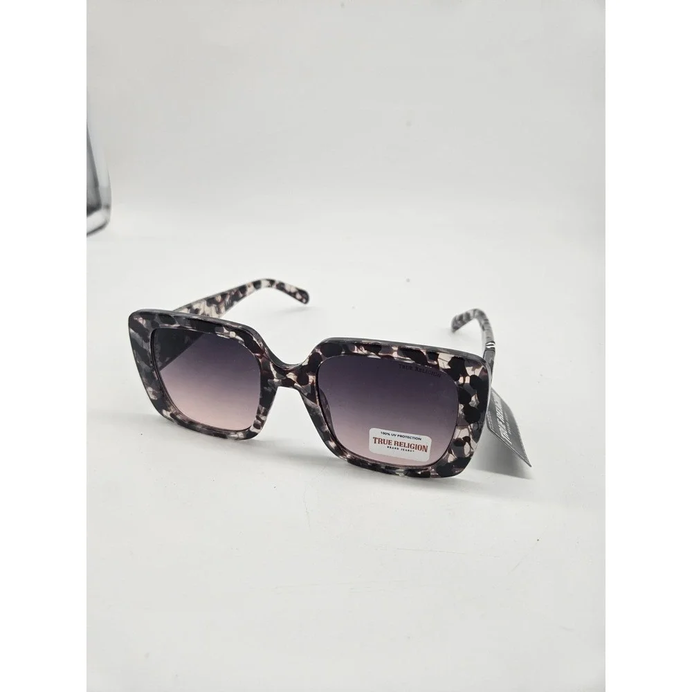 NEW TRUE RELIGION Black And White Tortoiseshell Pattern Sunglasses
